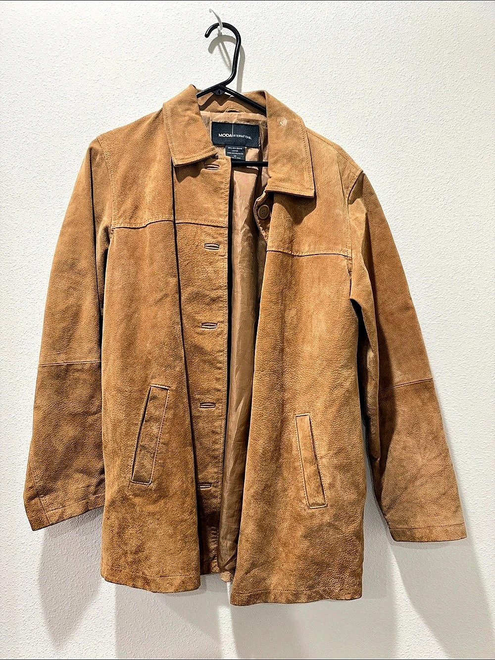 MODA International Suede Leather Jacket in Brown Like New